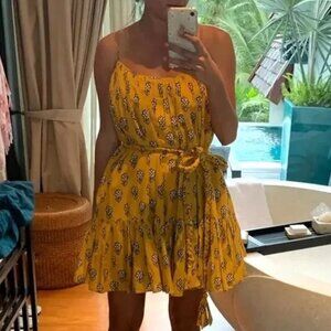 Rhode Resort Nala Dress - Yellow and Black Floral